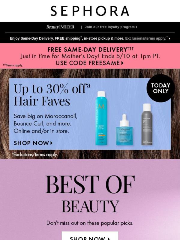 Products you’ll want more of—we’re treating you to up to 30% off select hair care