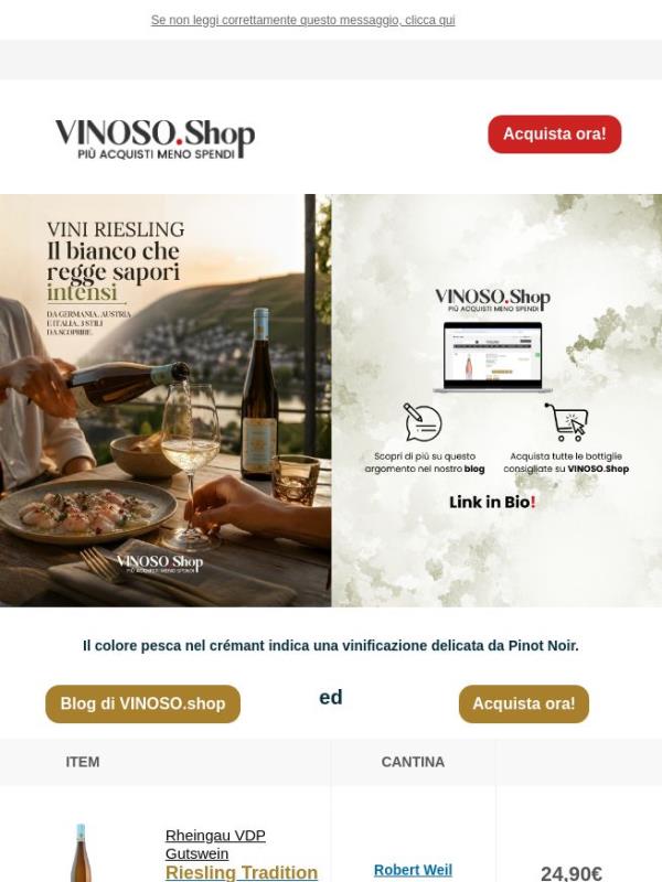 🌿 VINOSO | Il Riesling è unico: Aromi che evolvono nel tempo