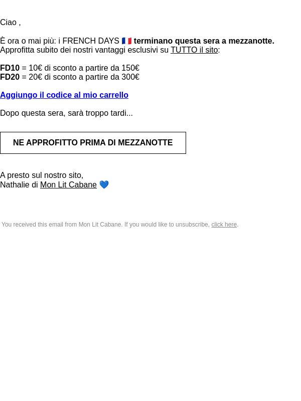RE: Il tuo vantaggio sta per scadere...