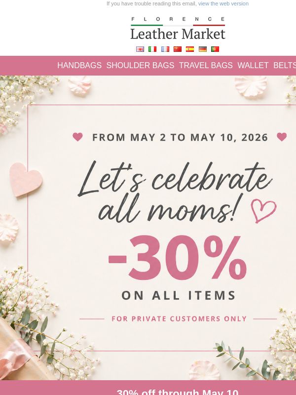 Mother’s Day Special: 30% Off