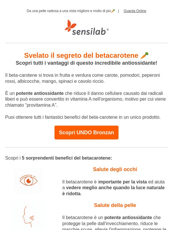 Svelati i 5 benefici del betacarotene