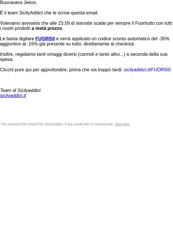 Ultime ore -50%