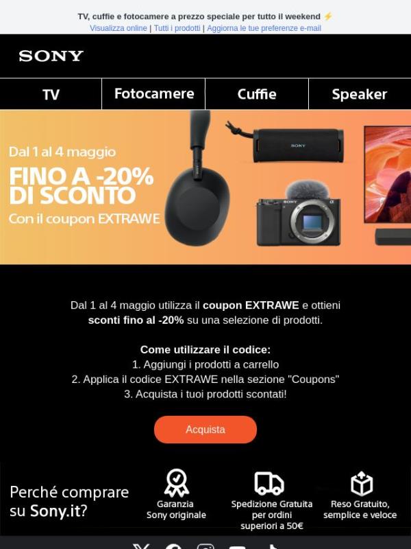 Weekend di sconti⭐: fino al -20% su una selezione di prodotti