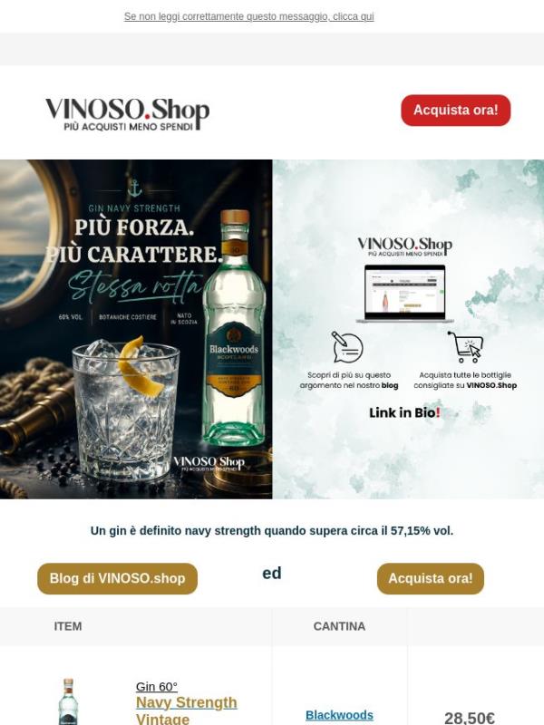 ⚓ VINOSO | Il Gin Navy Strength non è solo più forte