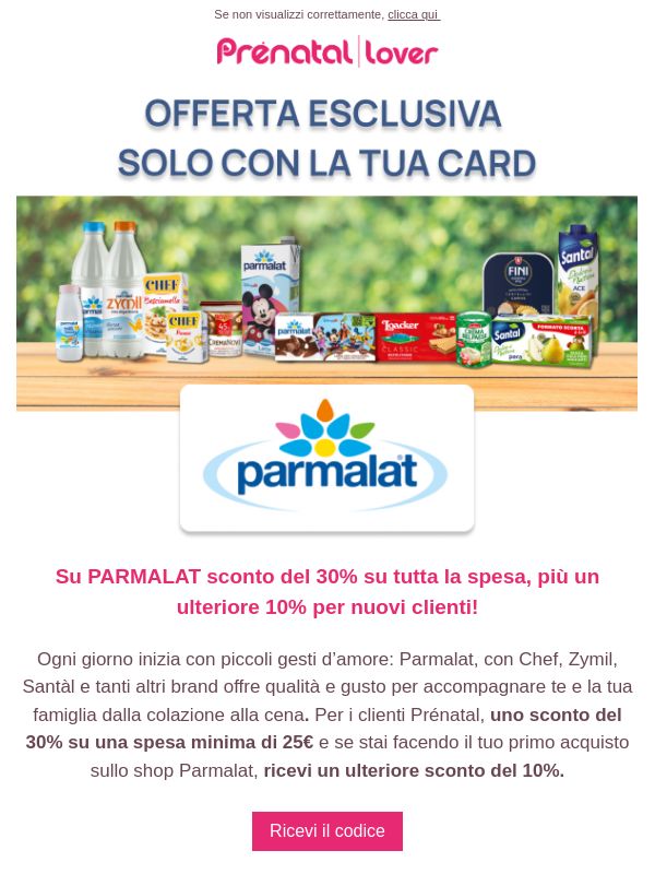 Su Parmalat sconto del 30%, solo con la tua Card