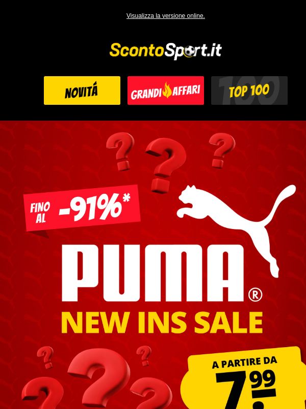 Inaugurato il saldi sulle novità Puma ⚡