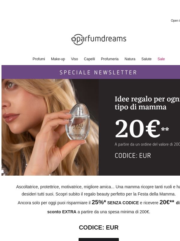 25% + 20€ EXTRA 💝 Idee regalo per la mamma