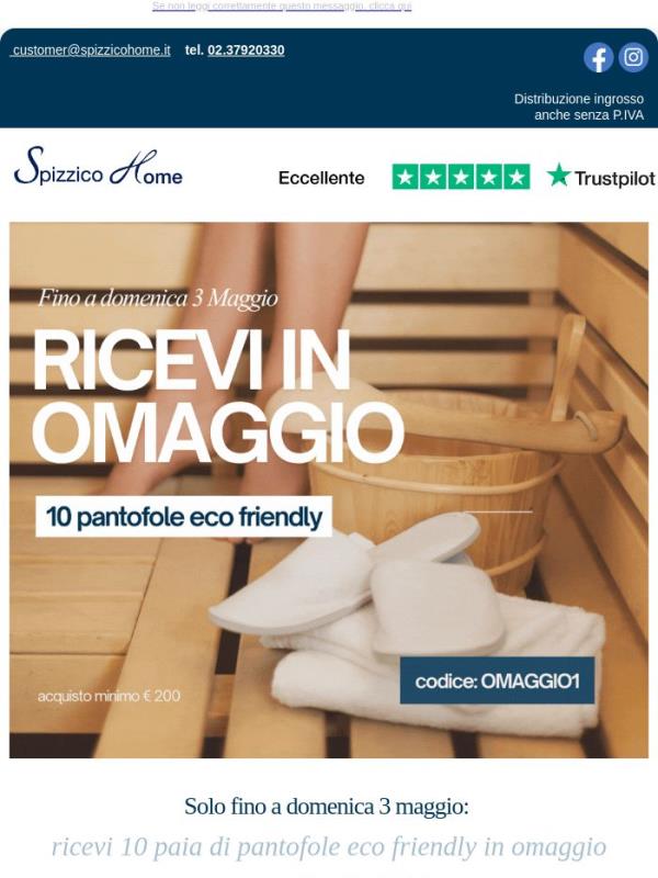Un omaggio per te: attiva il codice e risparmia sul tuo ordine💙