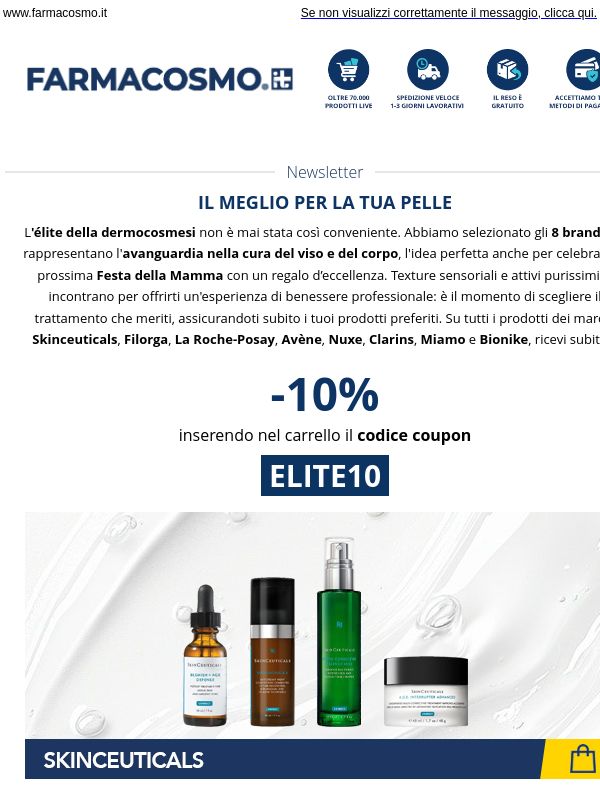 💎 Ancora per poco: -10% su 8 Top Brand... e un regalo per la mamma