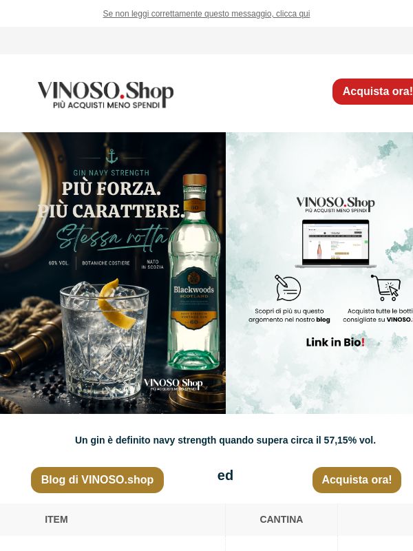 ⚓ VINOSO | Il Gin Navy Strength non è solo più forte