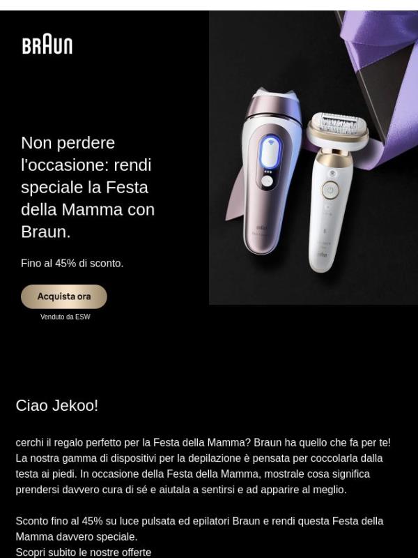 Le offerte Braun per la Festa della Mamma sono arrivate.
