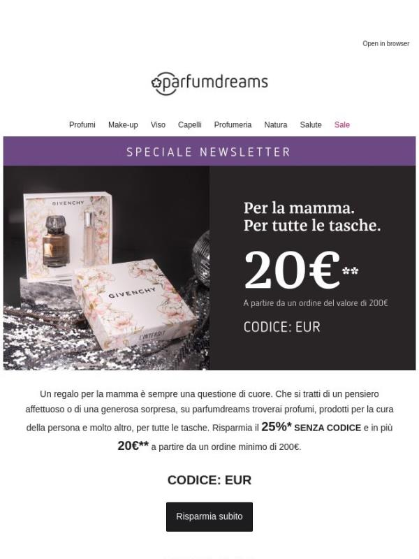 Risparmia il 25% + 20€ EXTRA 🎁