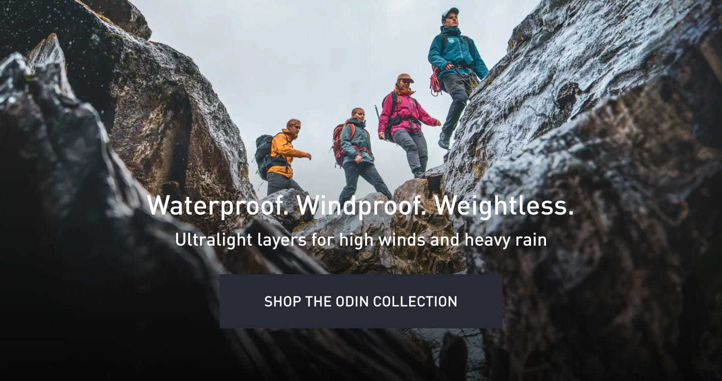 Waterproof. Windproof. Weightless. SHOP THE ODIN COLLECTION.