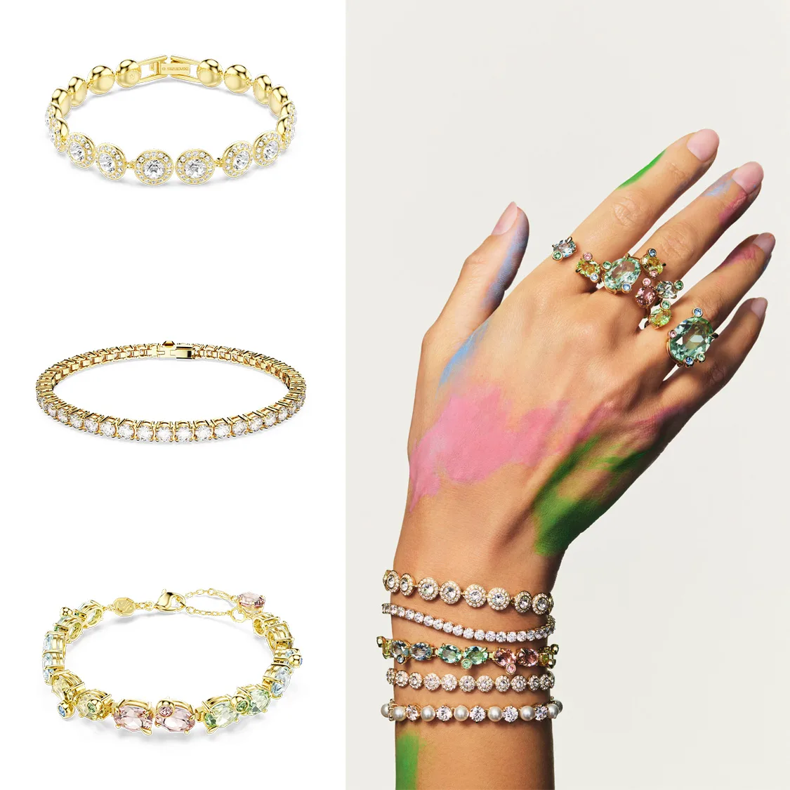 Modella con bracciali Gema, Matrix Tennis e Angelic