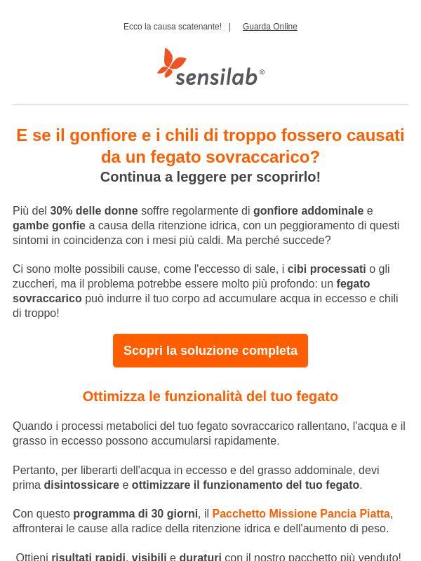 Gonfiore addominale e chili di troppo?