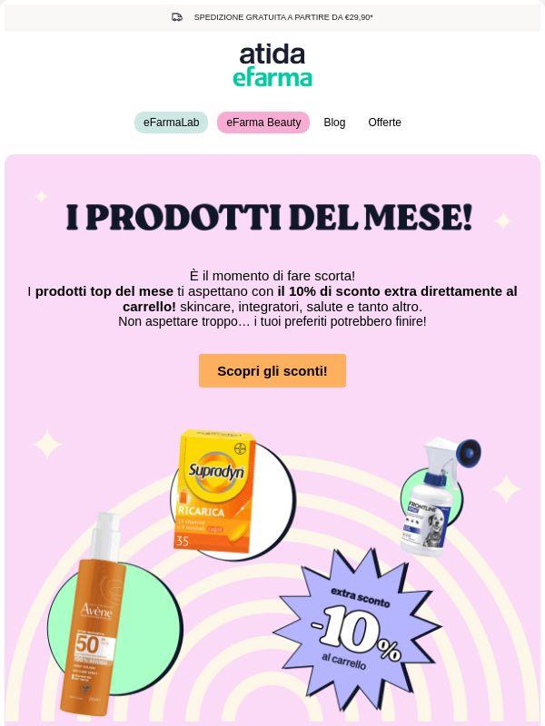 ☀️ Scopri i prodotti di Maggio con il 10% di Extra Sconto!