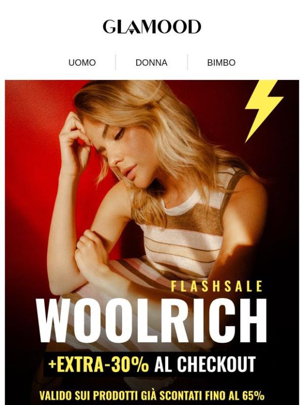 Offerta Flash WOOLRICH: fino al -65% + EXTRA -30% al checkout!