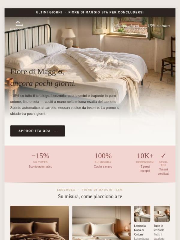 Tutto in Sconto del 15%! Scade tra pochi giorni.