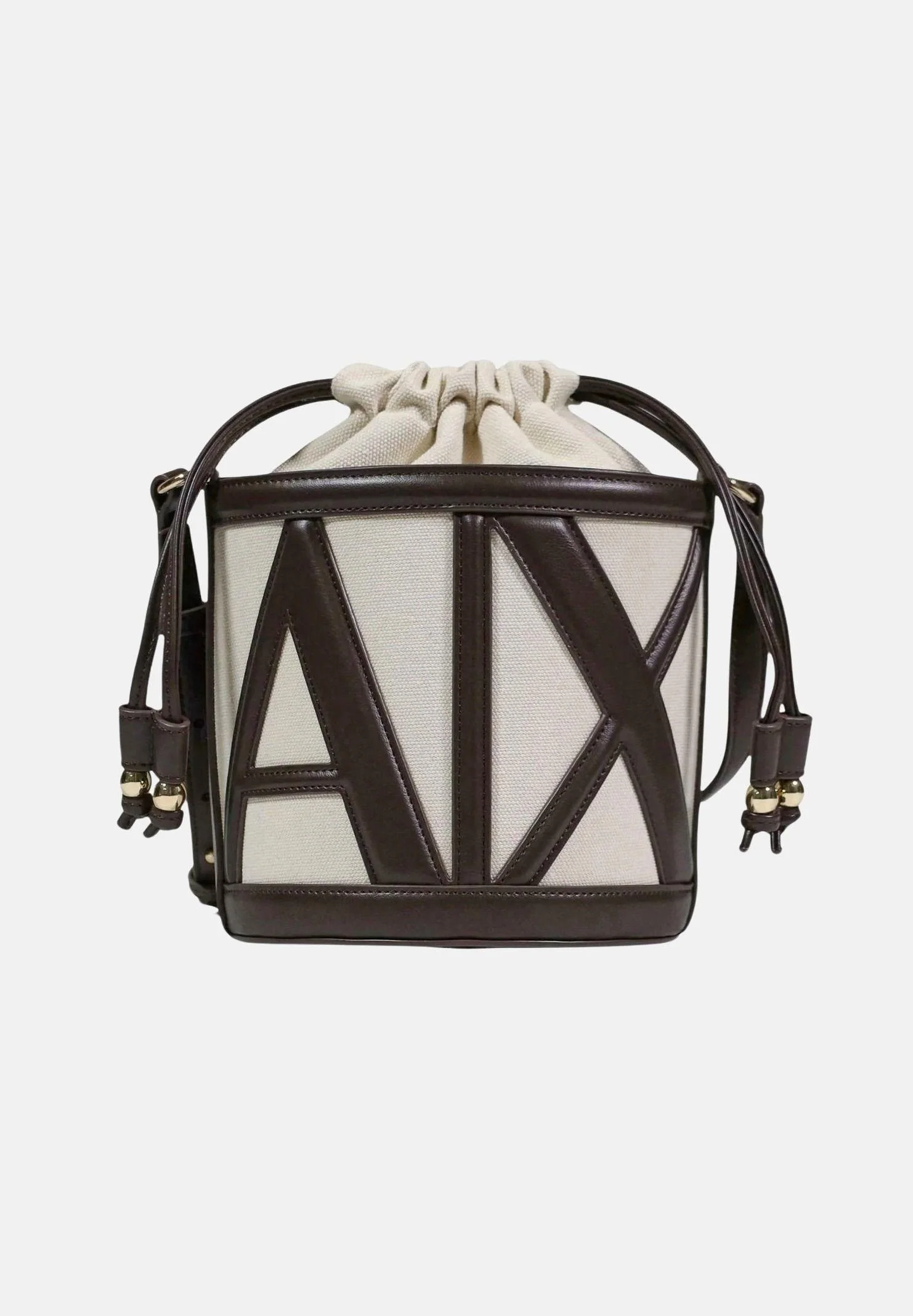 Image of ARMANI EXCHANGE Borsa a tracolla beige e marrone da donna con logo