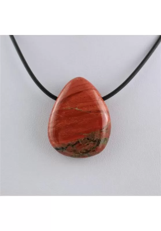 Image of Ciondolo GOCCIA di DIASPRO ROSSO Pendente Collana Cristalloterapia Chakra A+