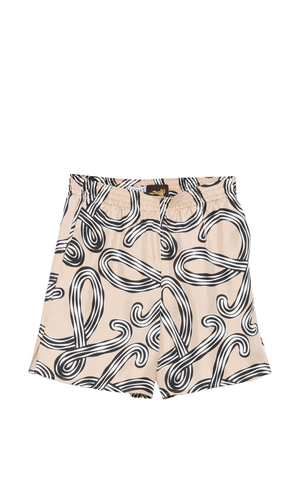 Printed silk shorts