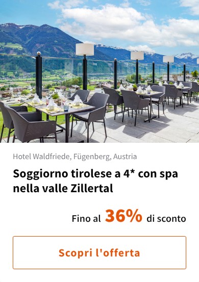 Soggiorno tirolese a 4* con spa nella valle Zillertal