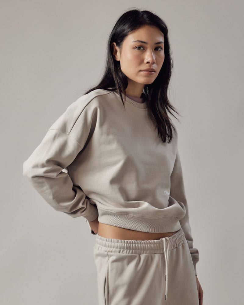 Felpa Girocollo Loose Fit Beige