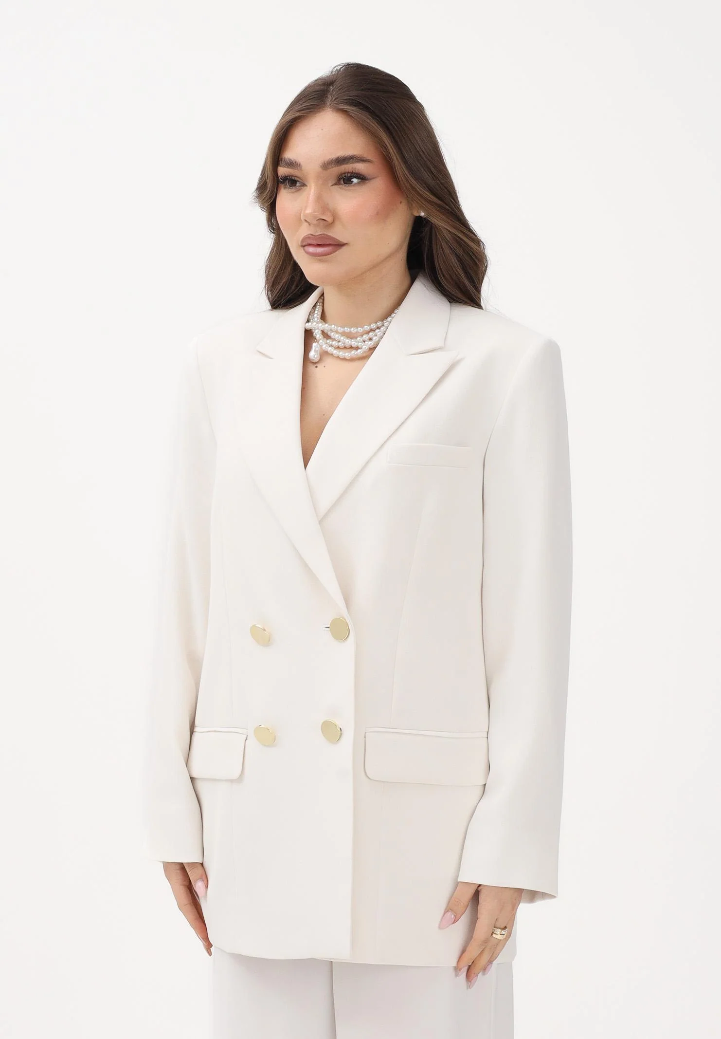 Image of ARMANI EXCHANGE Giacca doppiopetto panna da donna