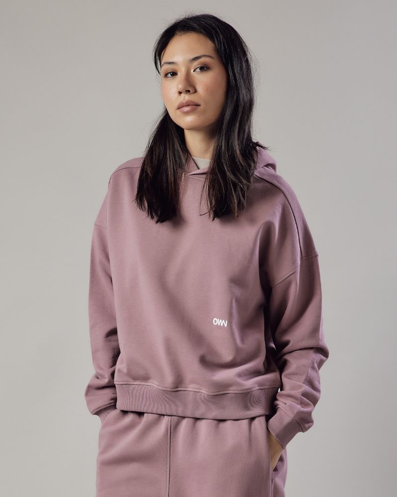 Felpa con Cappuccio Loose Fit Dusty Pink