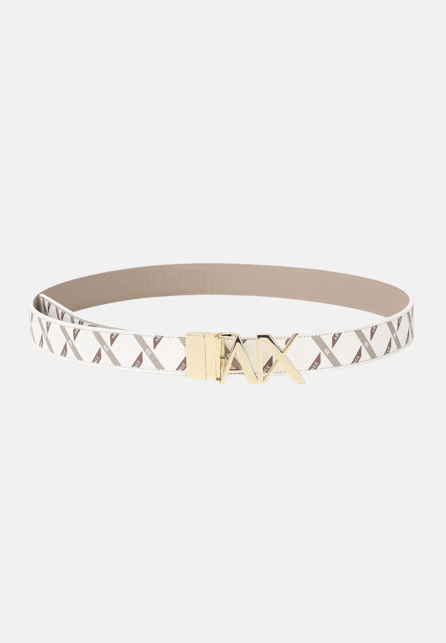 Image of ARMANI EXCHANGE Cintura reversibile bianca e beige da donna