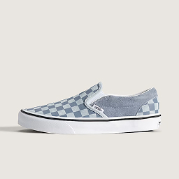 Light Blue Classic Slip-On Checkerboard Shoe