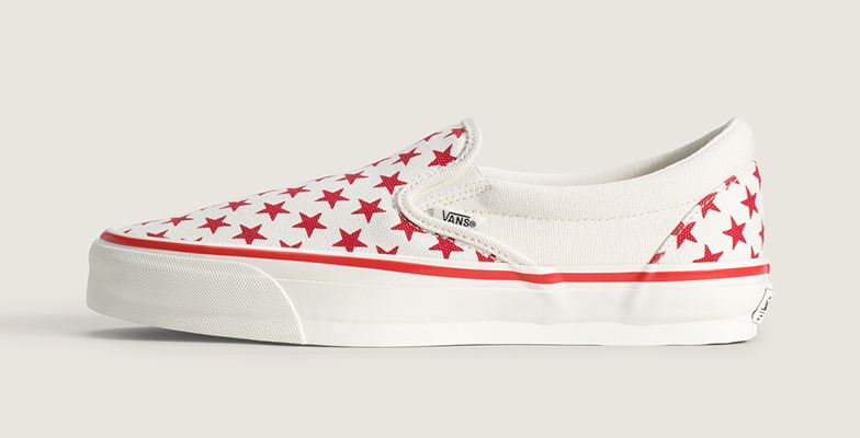 Racing Red Marshmallow White Premium Classic Slip-On Shoe