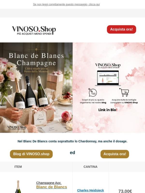 🎁 VINOSO | Festa della Mamma - Blanc de Blancs: solo uve bianche