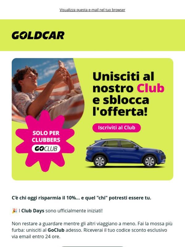 Unisciti al nostro Club e sblocca l'offerta!