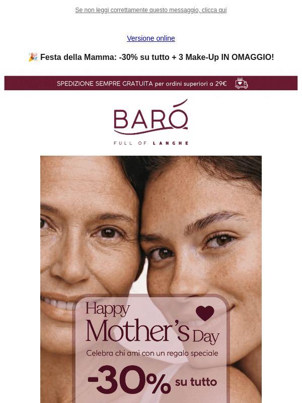 Festa della Mamma: -30% su tutto + 3 Make-Up in omaggio 🎁