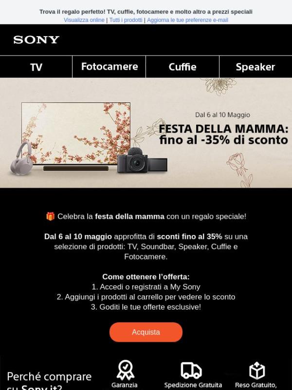 Festa della mamma: sconti fino al -35%