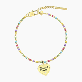 Bracciale POP CORN  con ciondolo GRAZIE DI CUORE