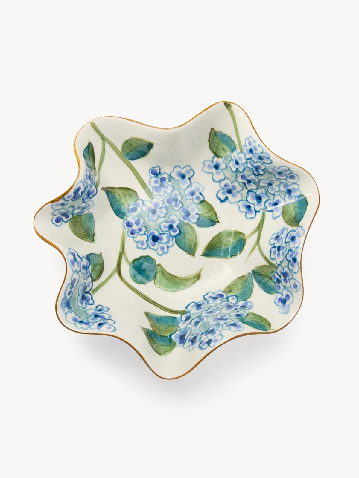 Coppa in ceramica motivo ortensie