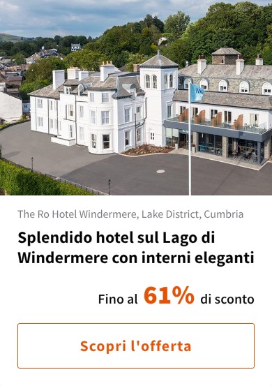 Splendido hotel sul Lago di Windermere con interni eleganti