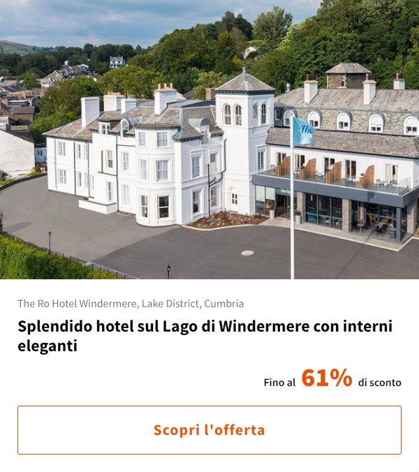 Splendido hotel sul Lago di Windermere con interni eleganti
