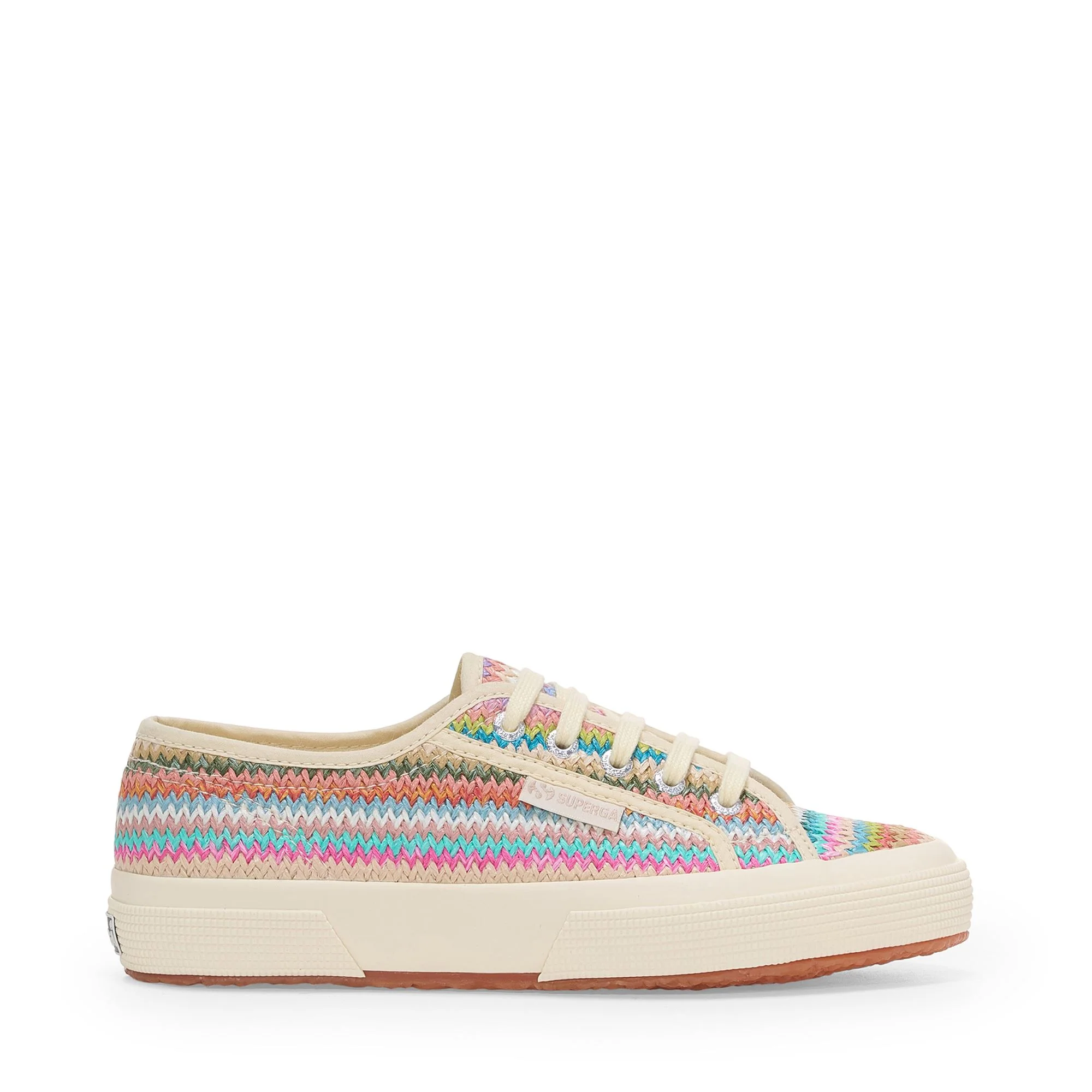 Image of 2750 RAFFIA - Le Superga - Sneaker - Woman - LILLA MULTICOLOR HERRINGBONE