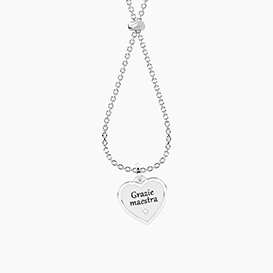 Collana INTRECCIO  con ciondolo GRAZIE MAESTRA