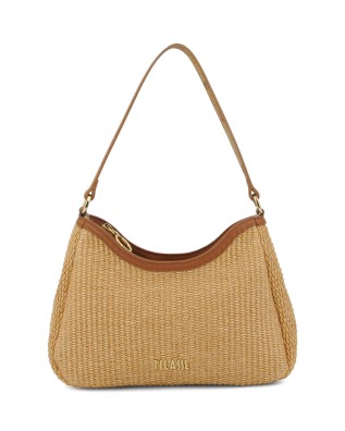 Image of Alviero Martini Prima Classe - Borsa Sottospalla con Tracolla in Rafia Sunny