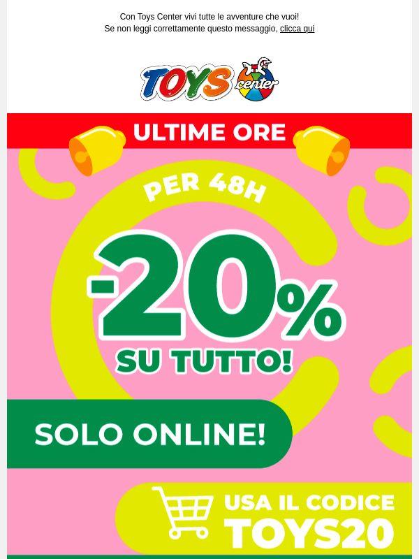 📢 Ultime ore! -20% su TUTTO, solo ONLINE!