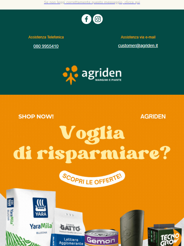 Voglia di risparmiare? Scopri le offerte su Agriden.it 💥