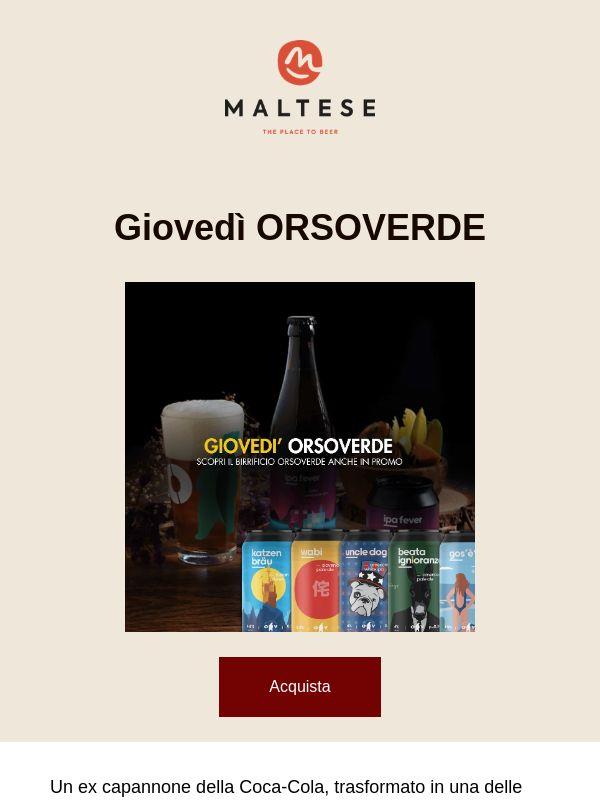 🐻 Giovedì Orsoverde — scopri le birre del momento (anche in promo)