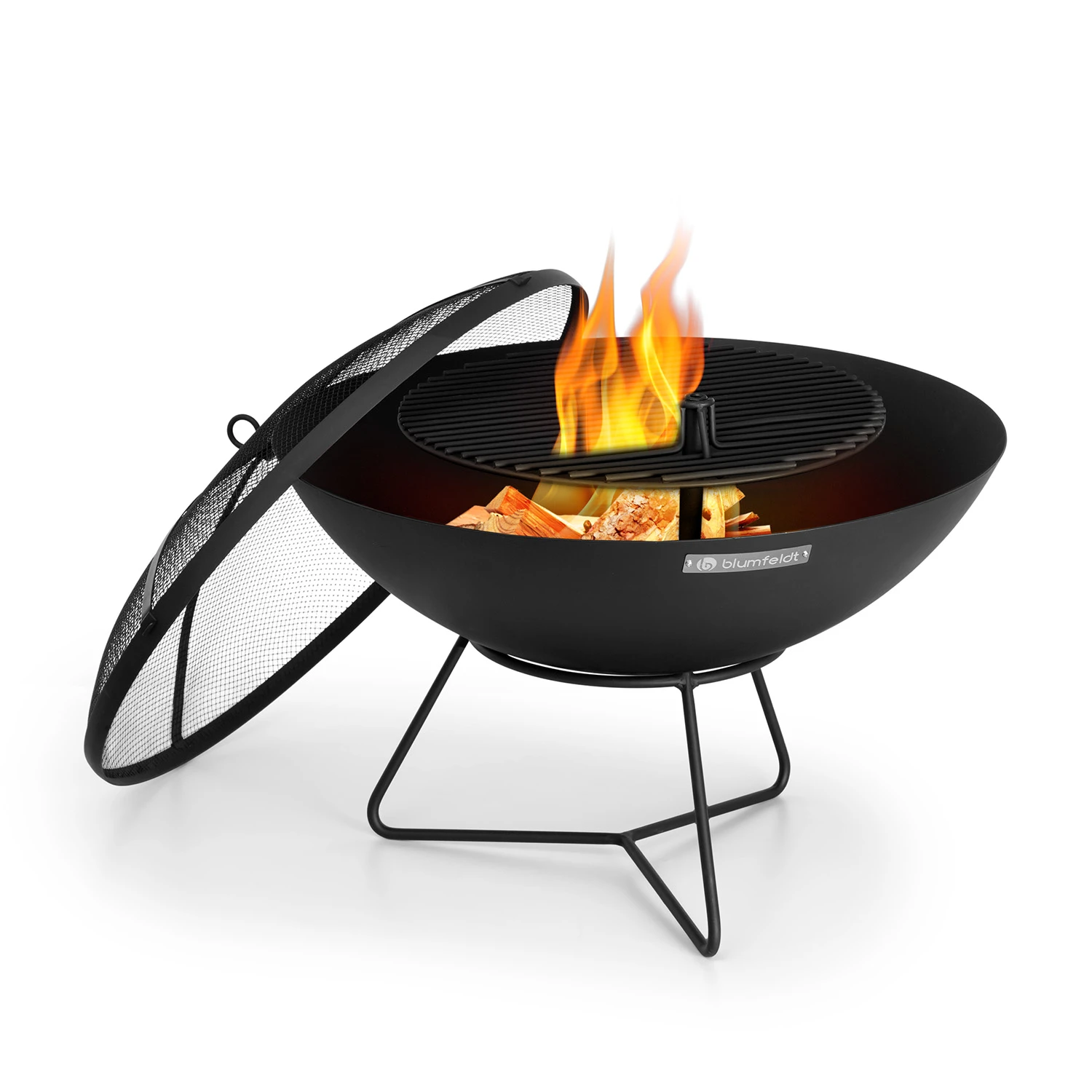 Orbit 60cm Basso Braciere da giardino con griglia Nero