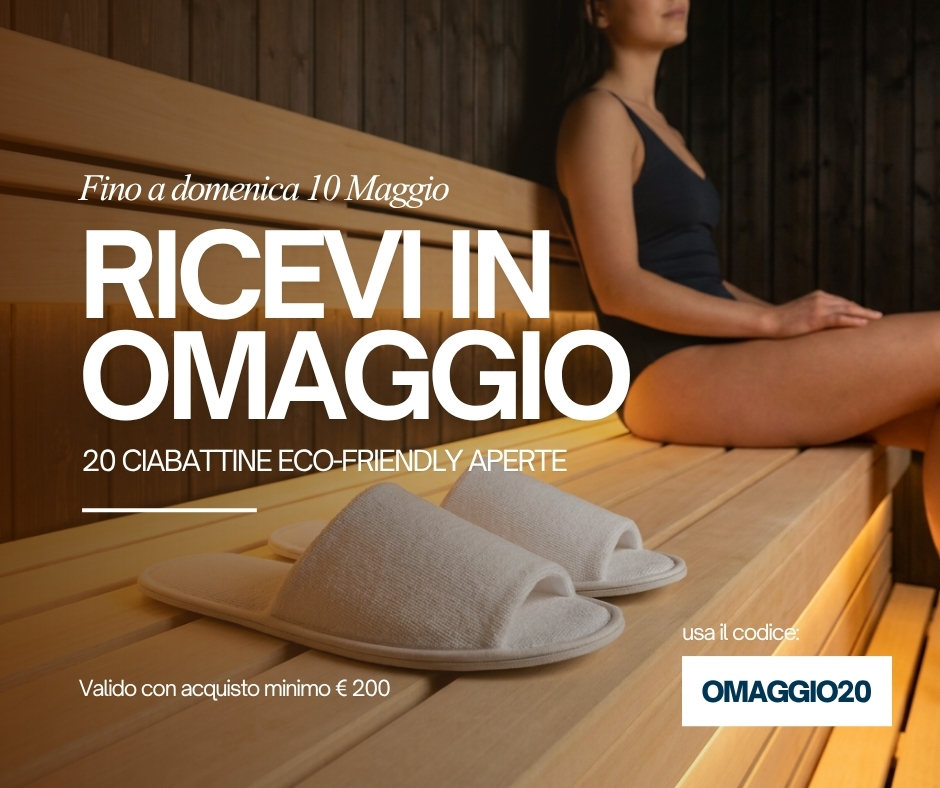 Puoi ricevere 20 paia di pantofole eco friendly in omaggio