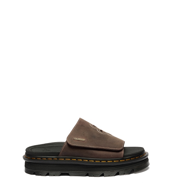 Zebzag Flower Crazy Horse Leather Slides