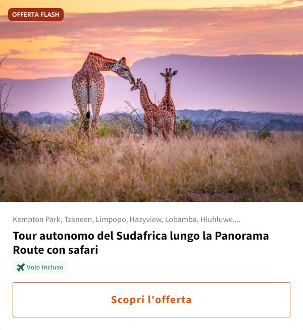 Tour autonomo del Sudafrica lungo la Panorama Route con safari